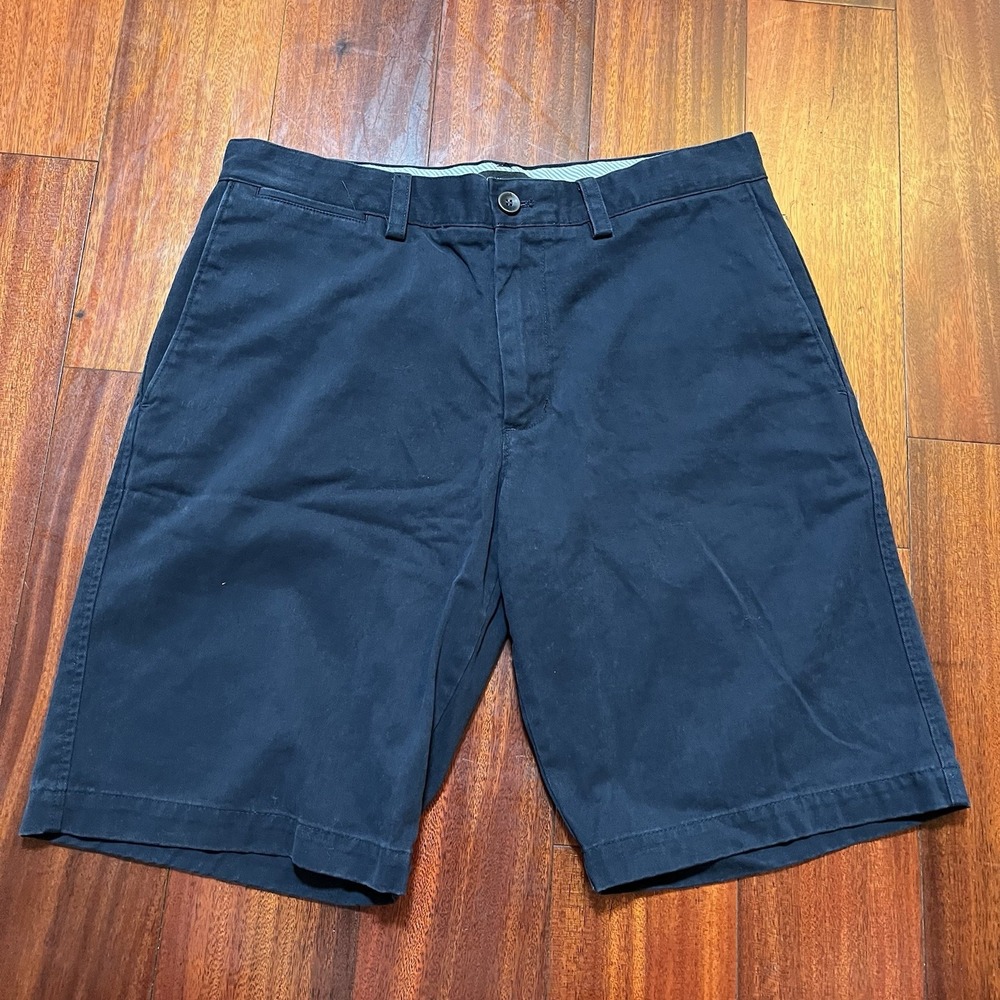 Banana Republic Shorts Mens 32 10" Inseam Solid Navy Blue Chino Preppy Casual